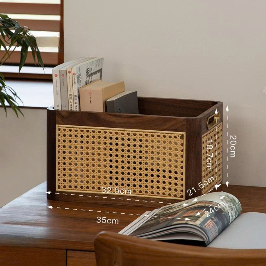 Giỏ Đựng Đồ Bằng Gỗ Đan Mây Thủ Công Thoáng Khí