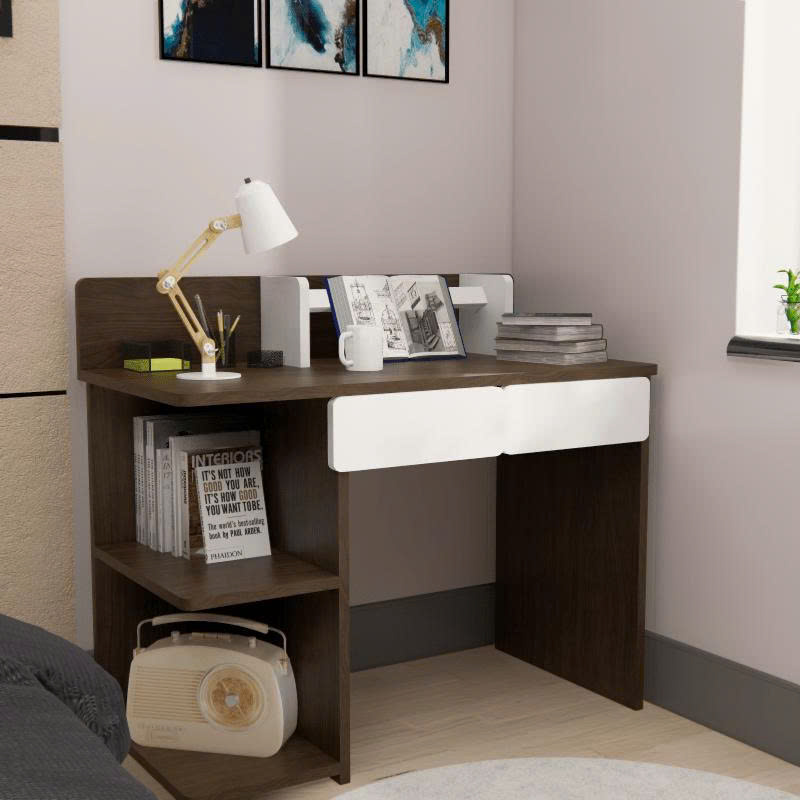 Bàn Làm Việc Gỗ MDF Hiện Đại Kèm Kệ Sách Đa Năng