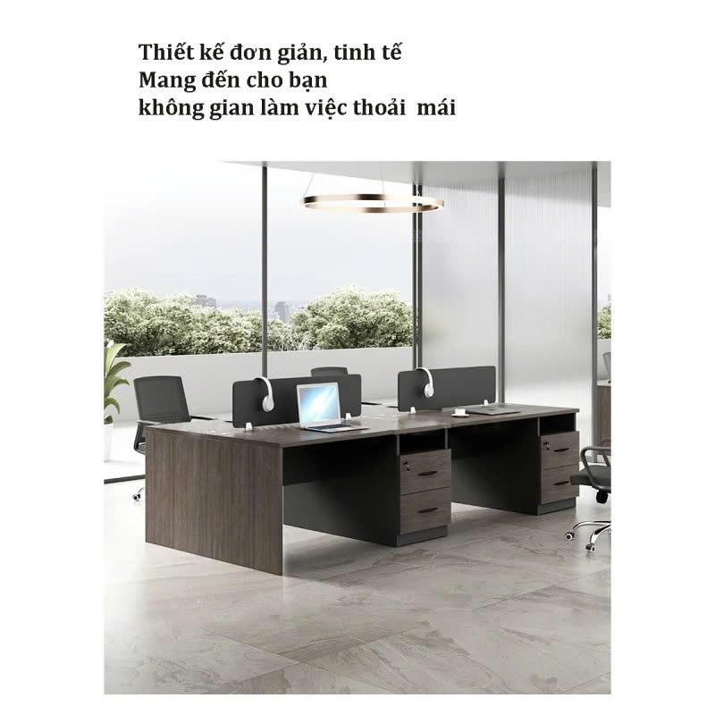 Bàn Làm Việc 4 Chỗ Ngồi Phong Cách Hiện Đại