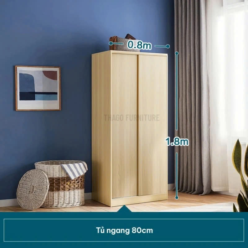 Tủ Quần Áo 2 Cánh Thiết Kế Hiện Đại