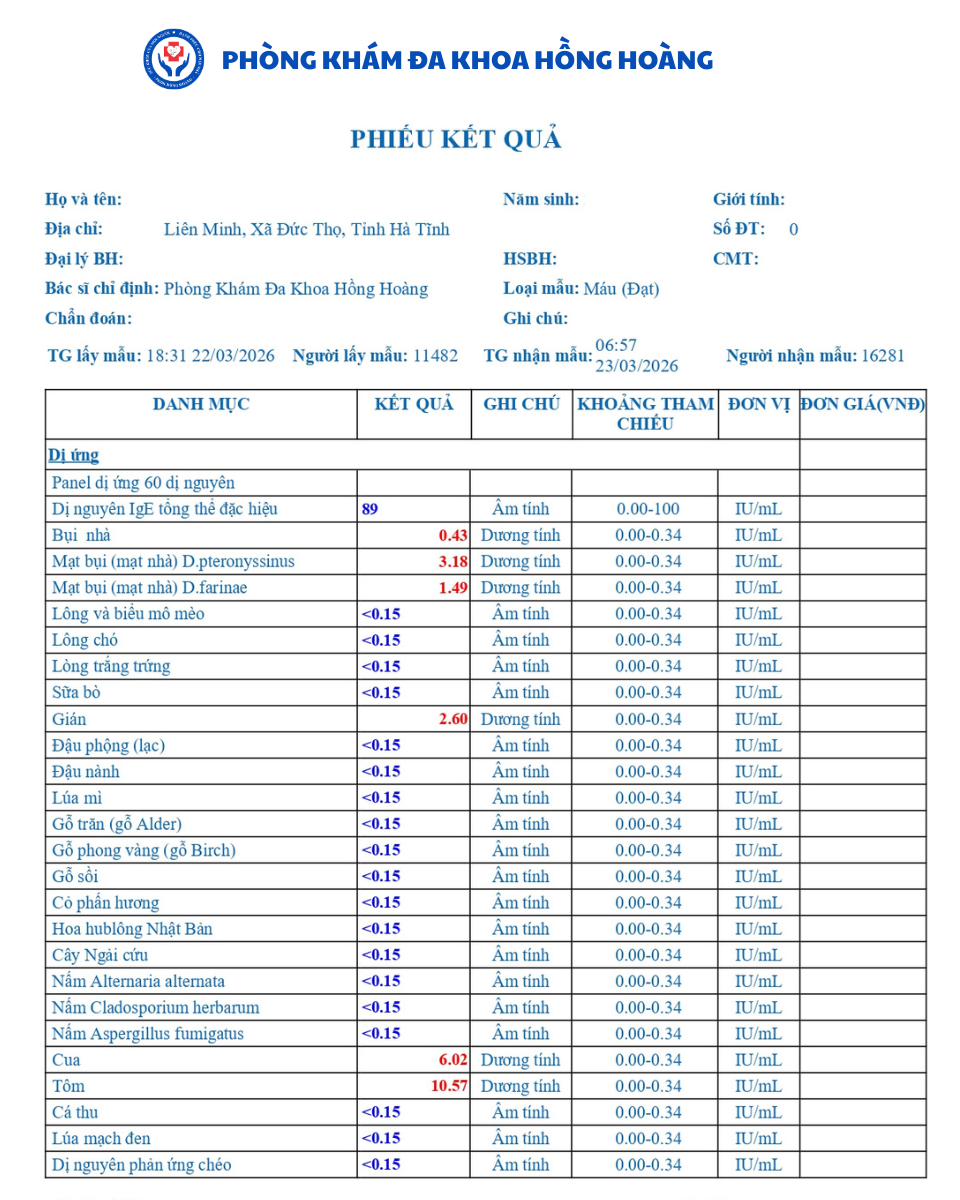 Bạn đang dị ứng với gì? Xét nghiệm 60 dị nguyên tại Hồng Hoàng để tìm câu trả lời