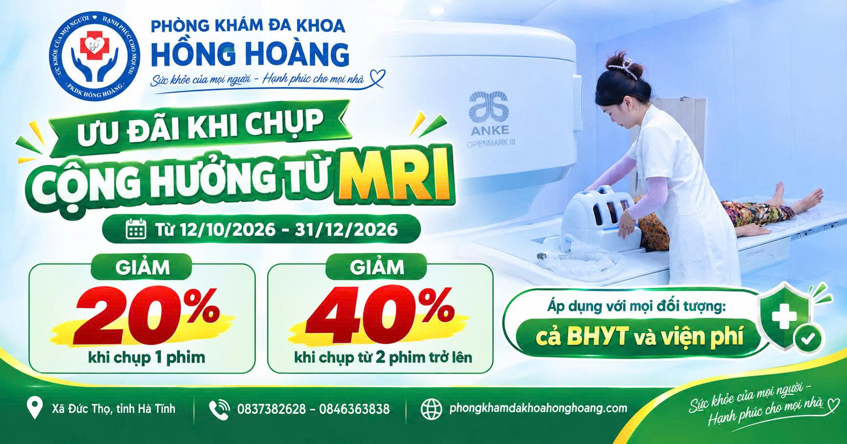 ƯU ĐÃI ĐẶC BIỆT CHỤP CỘNG HƯỞNG TỪ MRI – GIẢM ĐẾN 40%