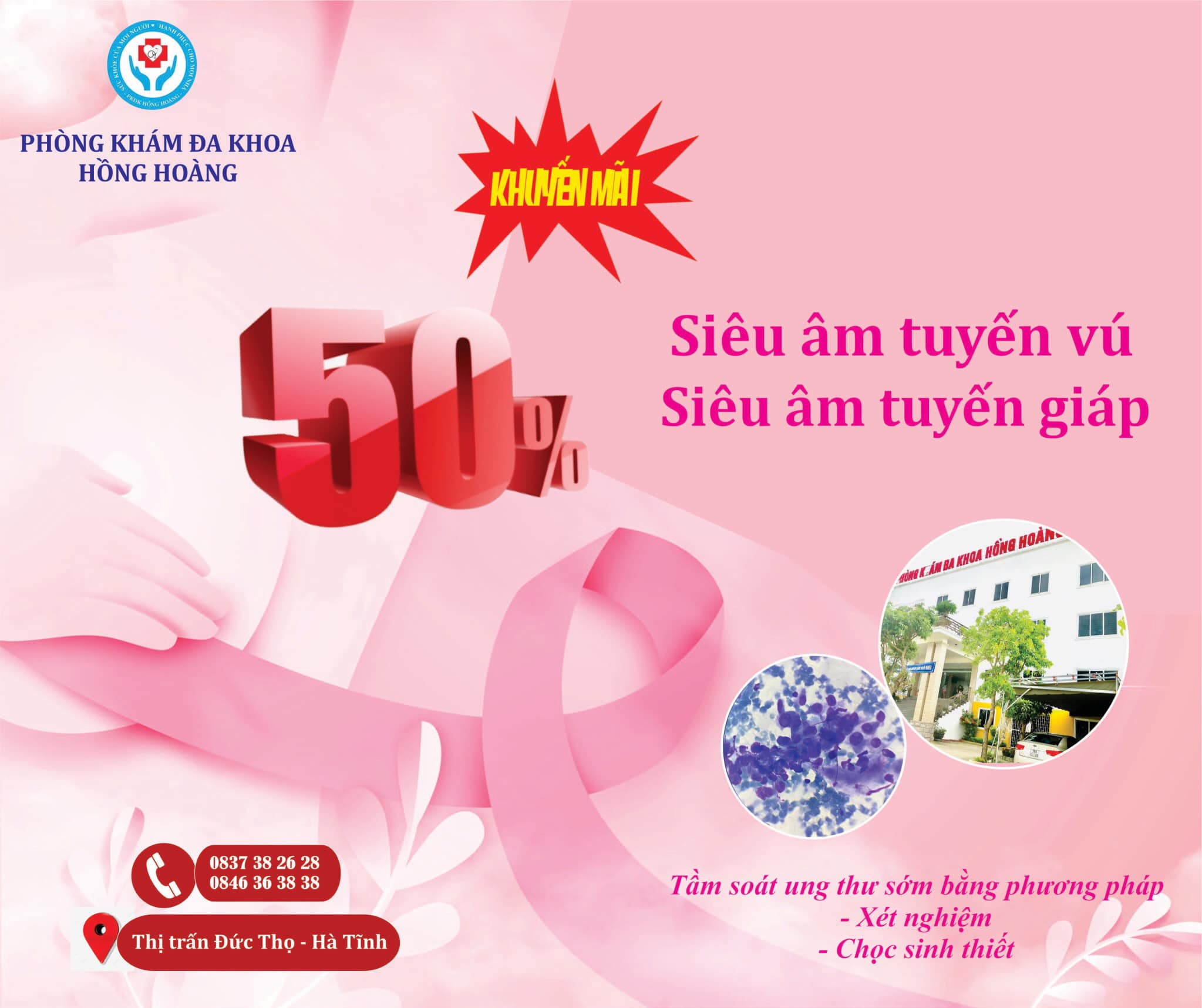 Ưu đãi giảm 50% đối với siêu âm tuyến vú và tuyến giáp