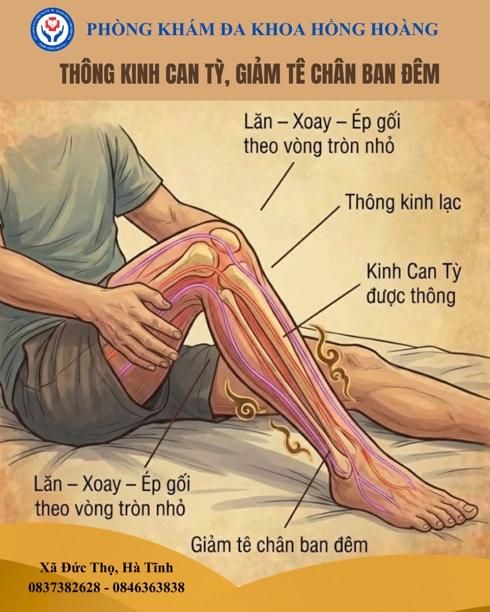 Lưu thông can tỳ, giảm tê chân ban đêm