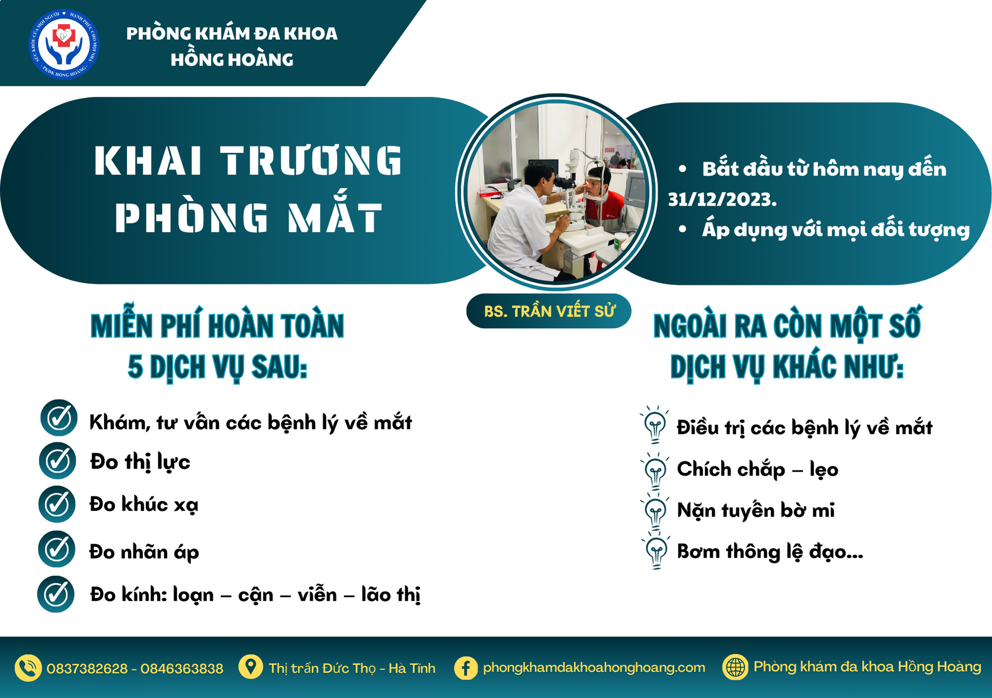 Khai trương Phòng khám Mắt - Phòng khám đa khoa Hồng Hoàng