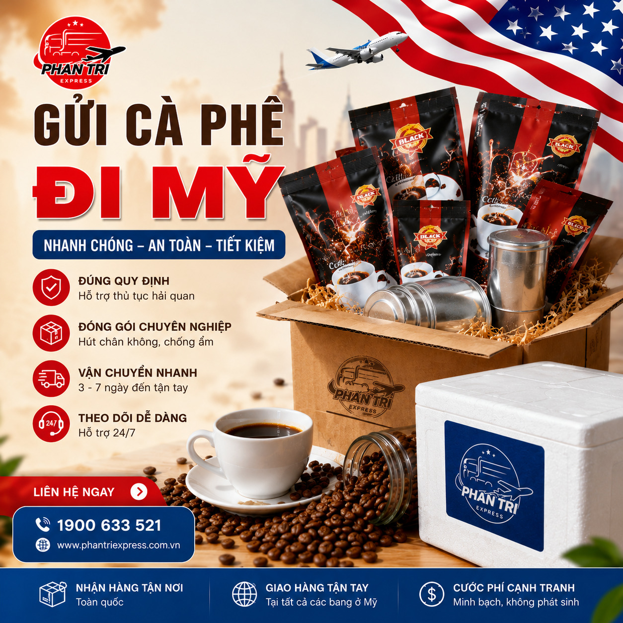 Gửi cà phê đi Mỹ: Thủ tục, chi phí và những điều cần biết