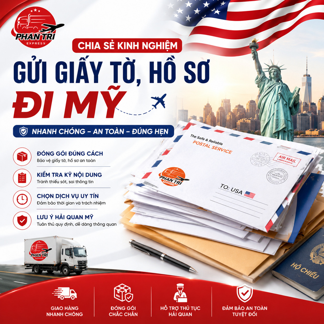Gửi bưu phẩm, giấy tờ đi Mỹ nhanh chóng, an toàn | Kinh nghiệm và hướng dẫn chi tiết