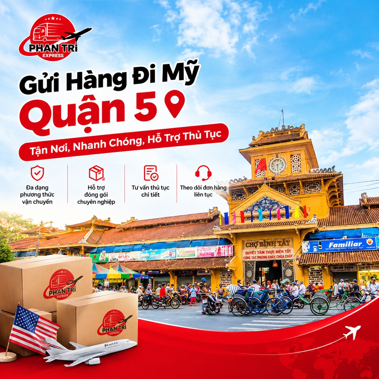 Gửi Hàng Đi Mỹ Quận 5 Tận Nơi, Giá Tốt | Phan Trí Express