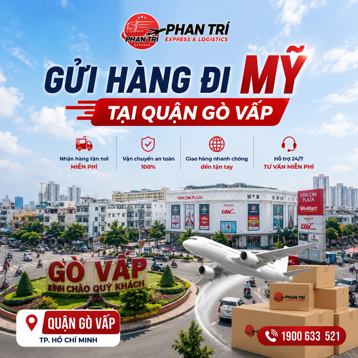 Gửi hàng đi Mỹ tại Gò Vấp uy tín, nhanh chóng, nhận hàng miễn phí | Phan Trí Express