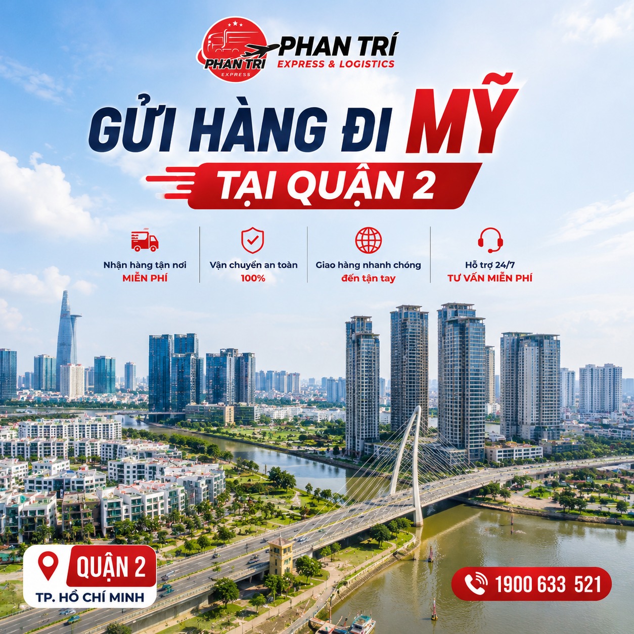 Gửi hàng đi Mỹ tại Quận 2 (TP. Thủ Đức) | Nhận hàng tận nơi miễn phí, giao nhanh