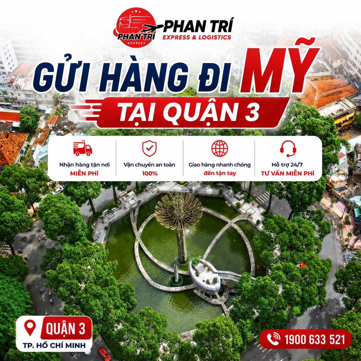 Gửi hàng đi Mỹ tại Quận 3 uy tín, giá tốt, nhận tận nơi