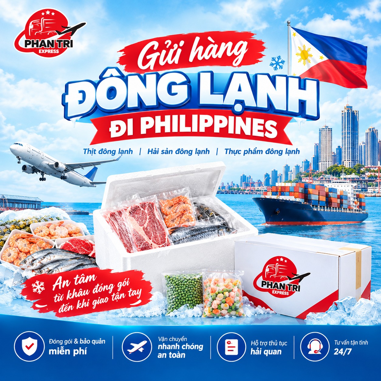 Gửi Hàng Đông Lạnh Đi Philippines An Toàn, Nhanh Chóng | Phan Trí Express