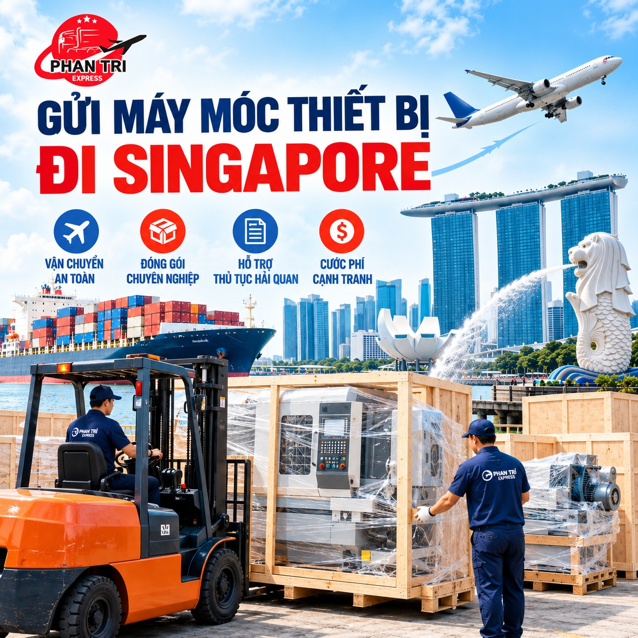 Gửi Máy Móc Thiết Bị Đi Singapore An Toàn, Nhanh Chóng | Phan Trí Express