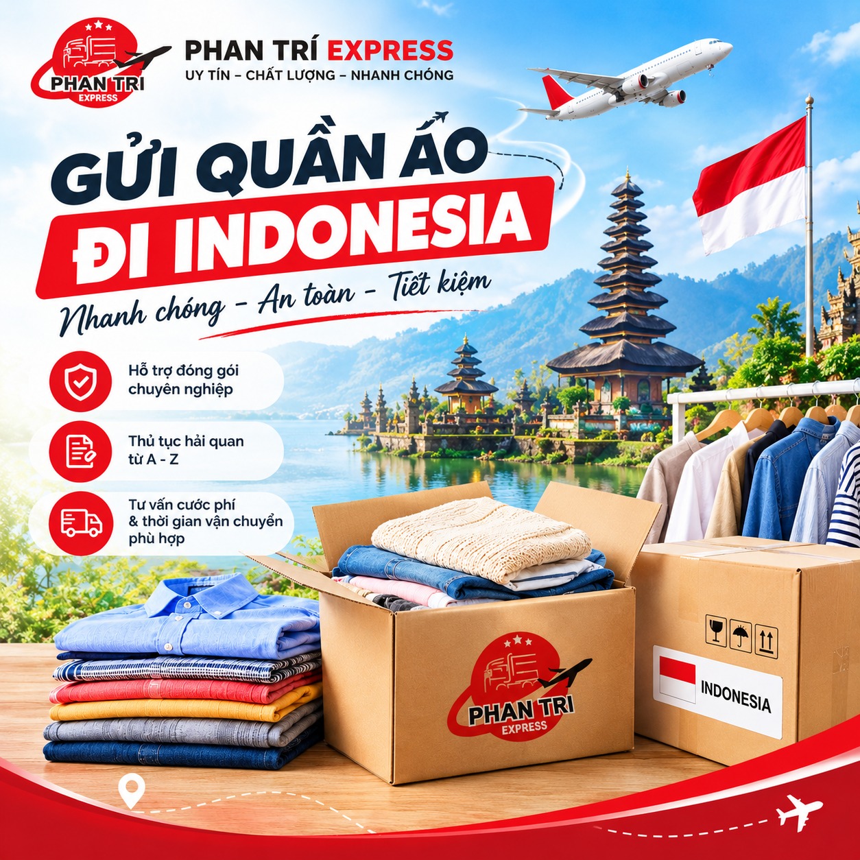 Gửi Quần Áo Đi Indonesia Nhanh Chóng, An Toàn | Phan Trí Express