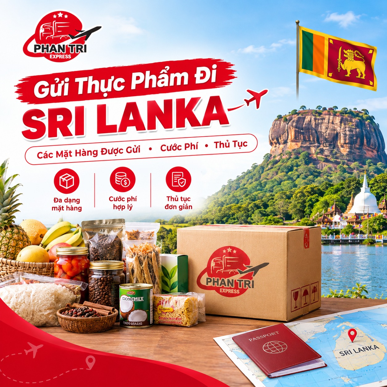 Gửi Thực Phẩm Đi Sri Lanka: Các Mặt Hàng Được Gửi, Cước Phí & Thủ Tục