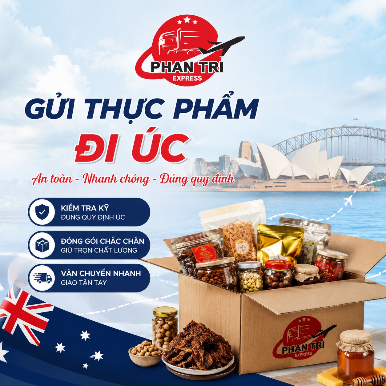 Gửi Thực Phẩm Đi Úc Bao Thuế – Giao Tận Nhà | PhanTriExpress