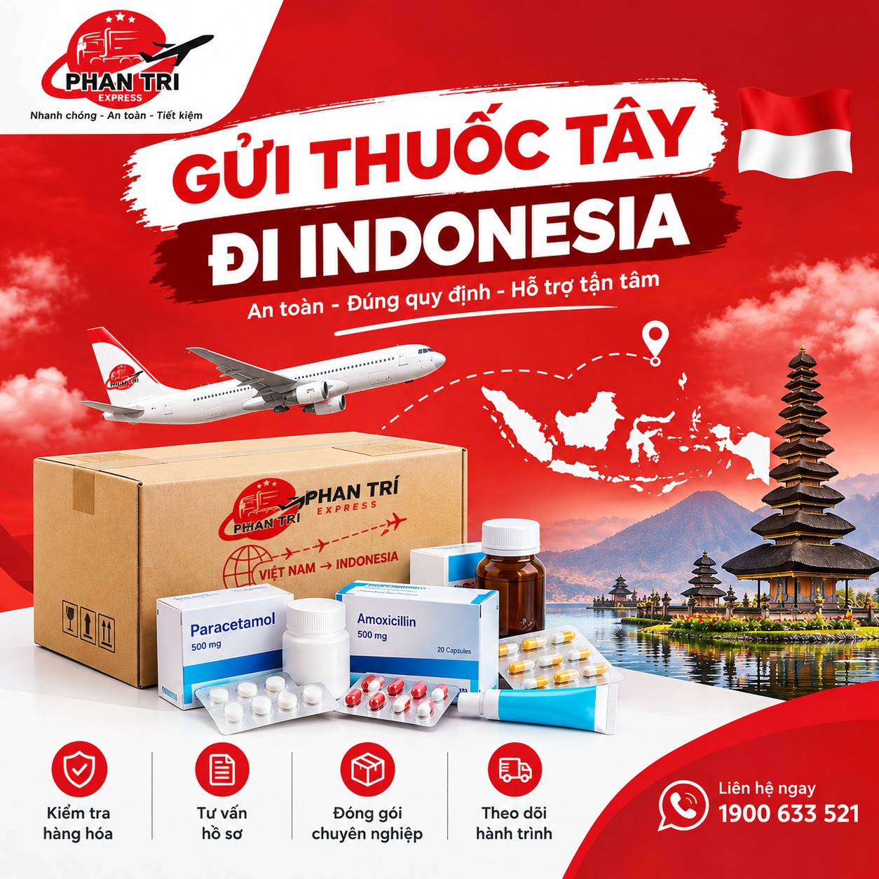 Gửi Thuốc Tây Đi Indonesia An Toàn, Đúng Quy Định | Phan Trí Express