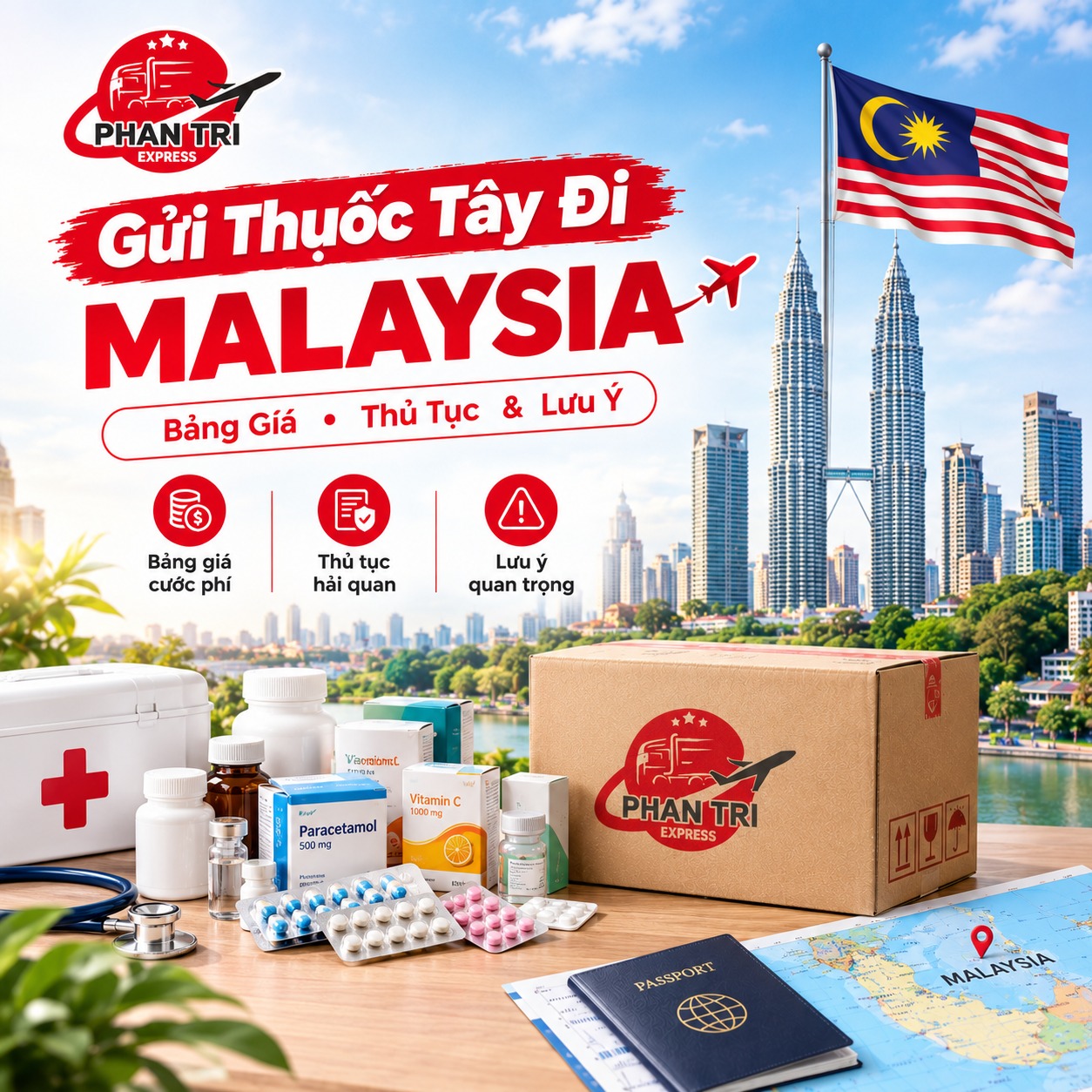 Gửi Thuốc Tây Đi Malaysia: Bảng Giá, Thủ Tục & Lưu Ý