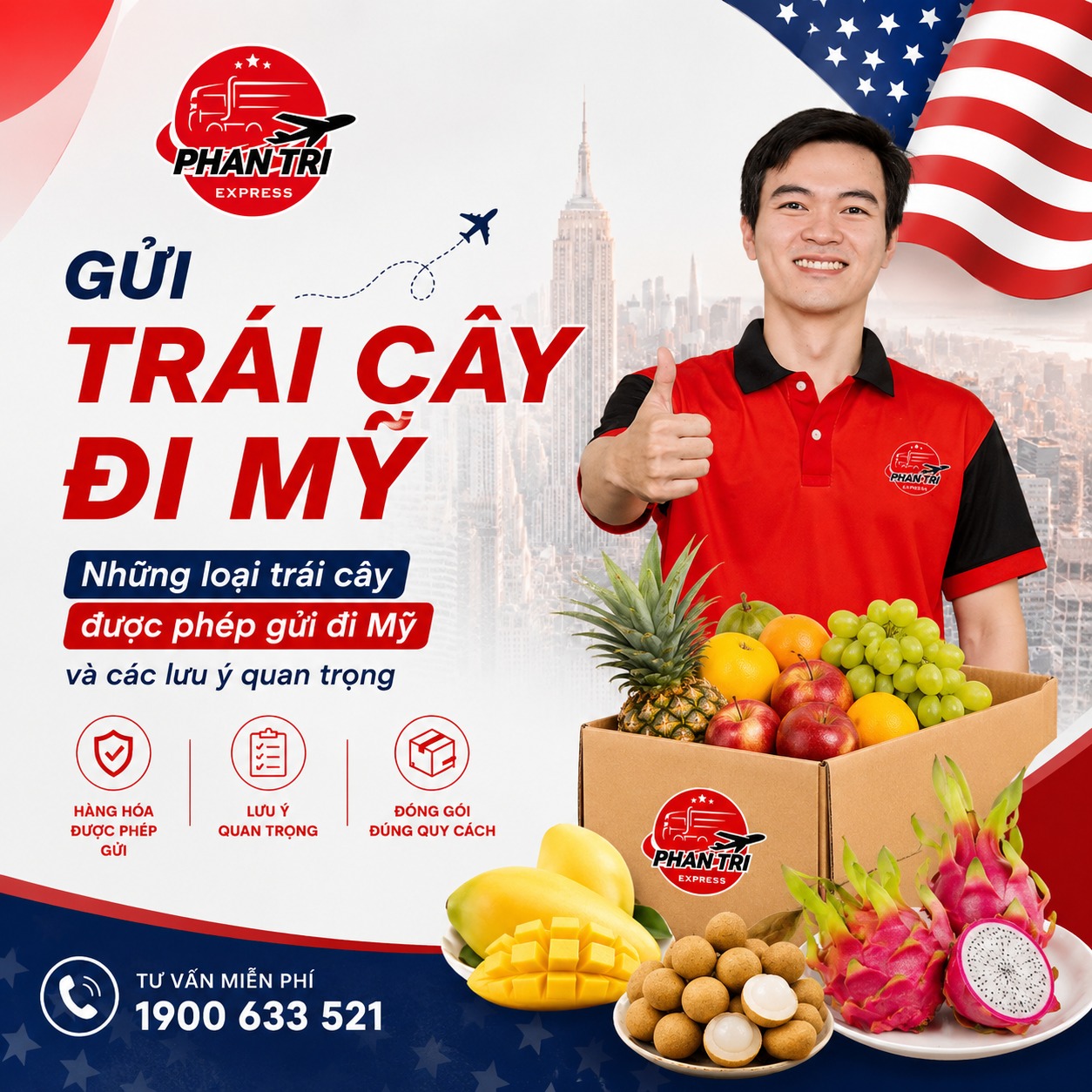 Gửi trái cây đi Mỹ: Những loại trái cây được phép gửi đi Mỹ và các lưu ý quan trọng