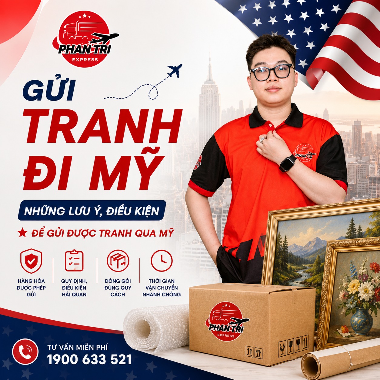 Gửi tranh đi Mỹ | Những lưu ý, điều kiện để gửi được tranh qua Mỹ