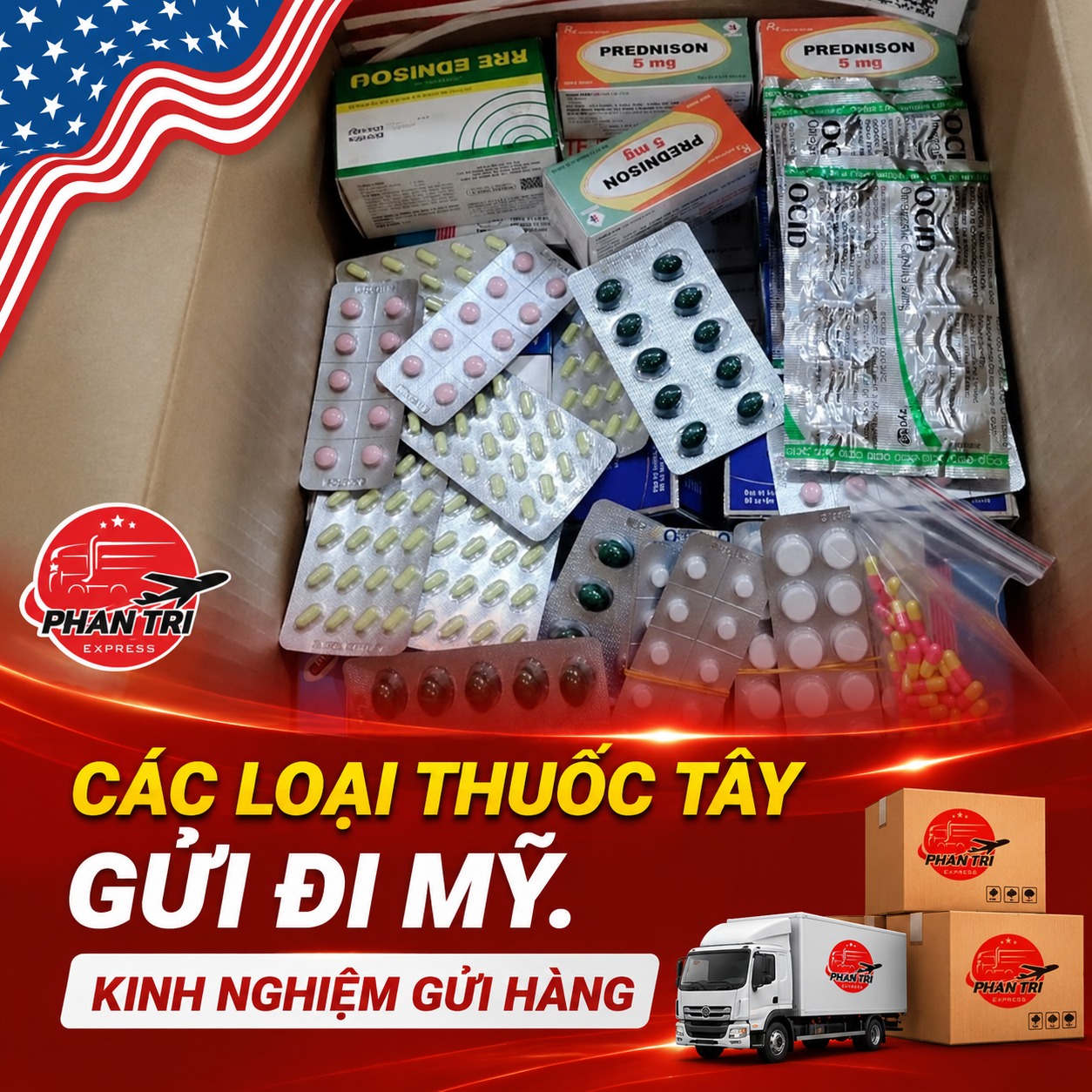 Gửi thuốc Tây đi Mỹ | Các loại thuốc Tây được gửi đi Mỹ | Thủ tục gửi hàng