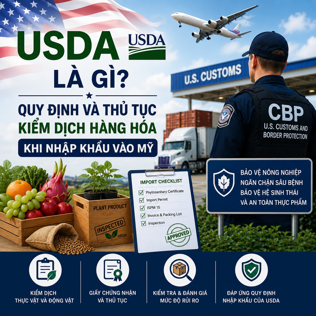USDA là gì? Vai trò của USDA trong kiểm dịch hàng hóa nhập khẩu vào Mỹ