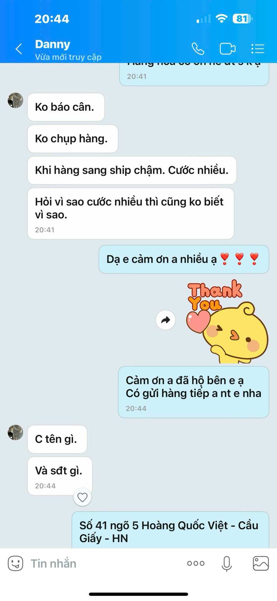 Feedback khách hàng