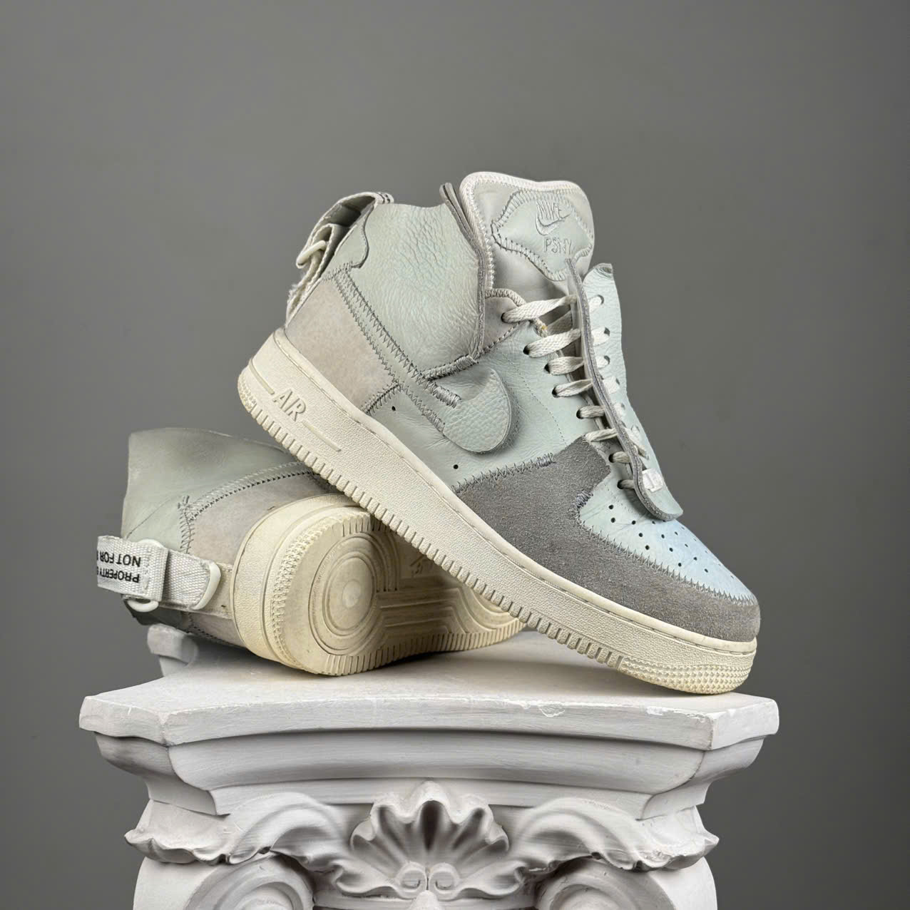 SIZE 42.5 Nike x PSNY Air Force 1 High 'Matte Silver' AO9292-001