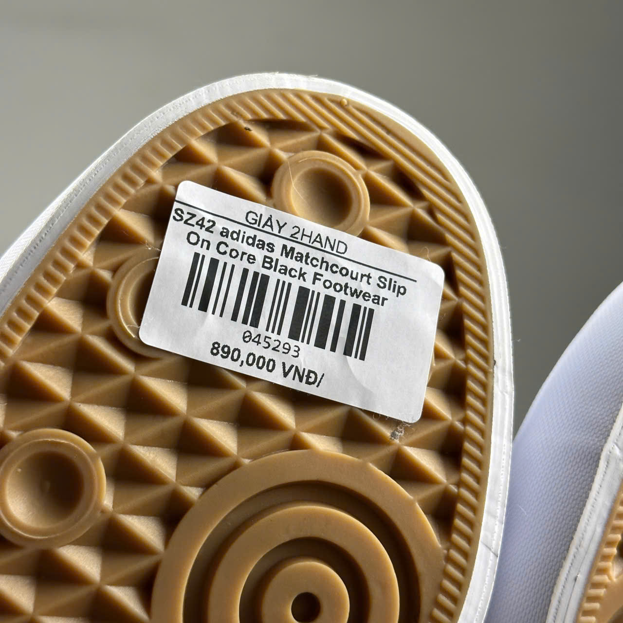 SZ42 adidas Matchcourt Slip On Core Black Footwear White F37387