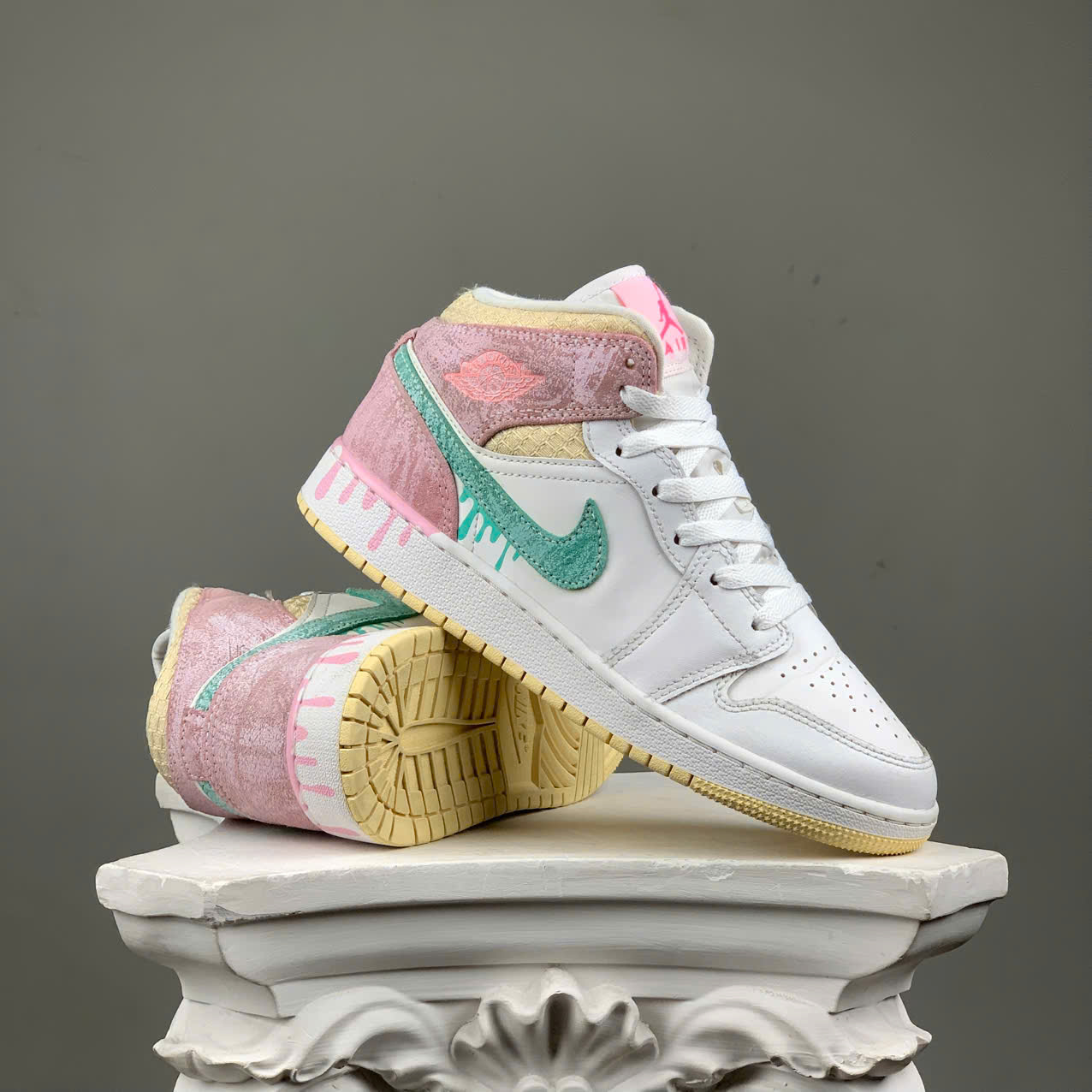 SZ38 Nike Air Jordan 1 Mid SE 'Ice Cream' DD1666-100 105880