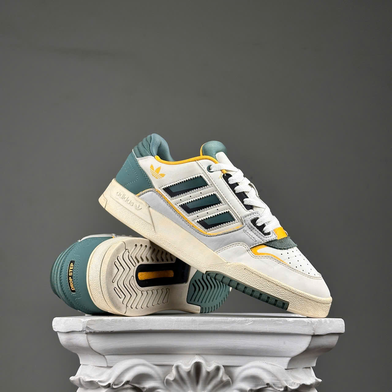 SZ43.3 adidas Originals Drop Step Low 2.0 'White Green' IG1907 1051150