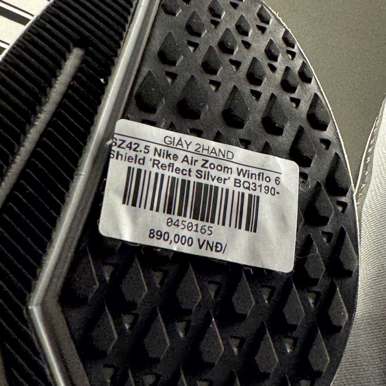 SZ42.5 Nike Air Zoom Winflo 6 Shield 'Reflect Silver' BQ3190-001 0450165 -  Giày 2hand Cần Thơ