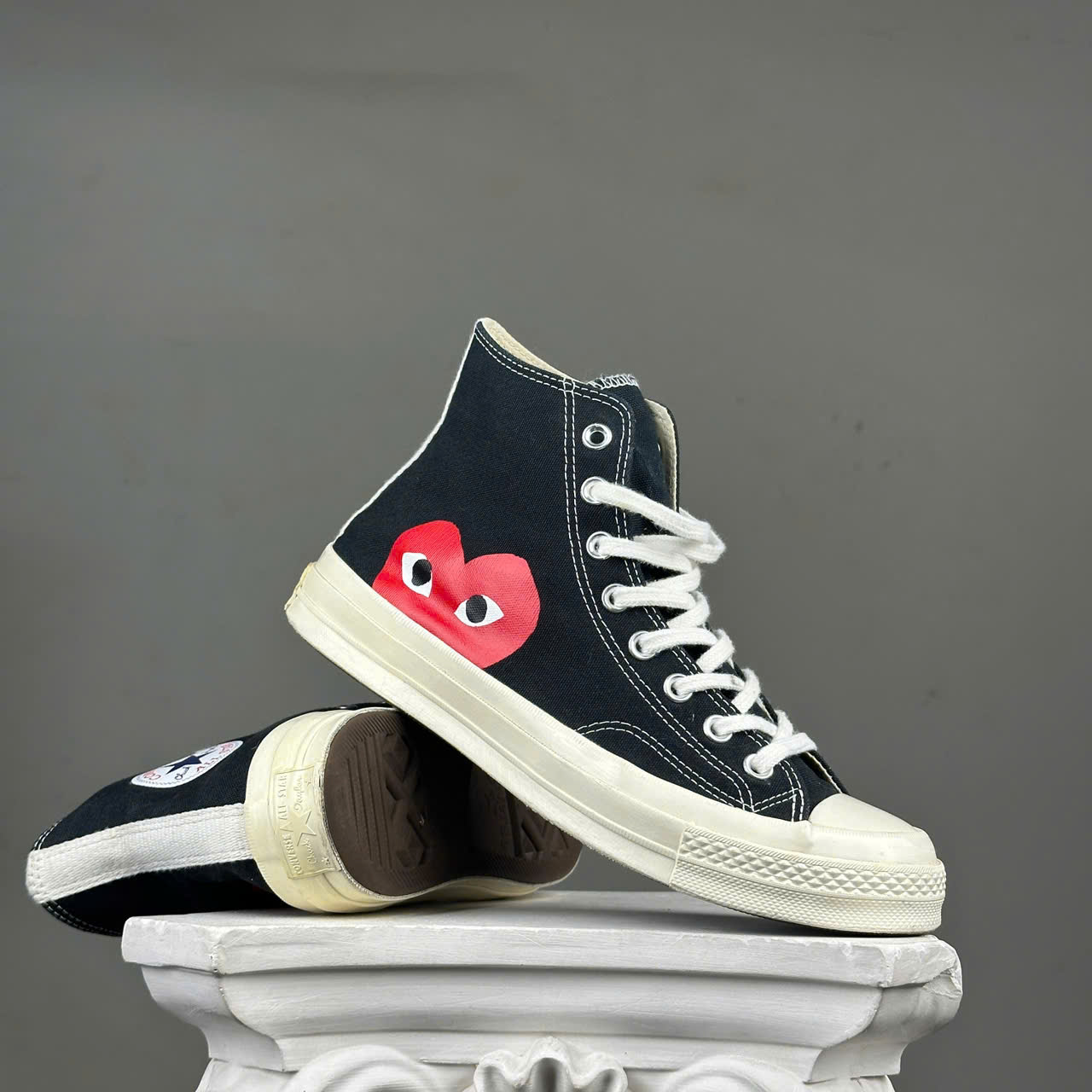 SZ41.5 Converse x COMME des GARCONS PLAY Chuck 70 Hi 'Black Red' 150204C 085208