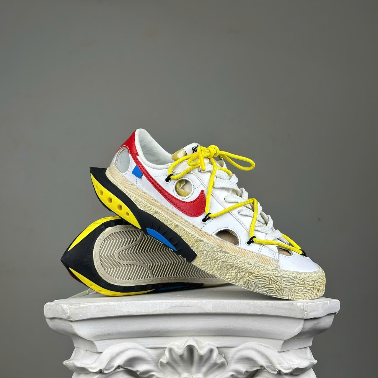 SZ40.5 FB Nike x Off-White Blazer Low 'White University Red' DH7863-100 045267