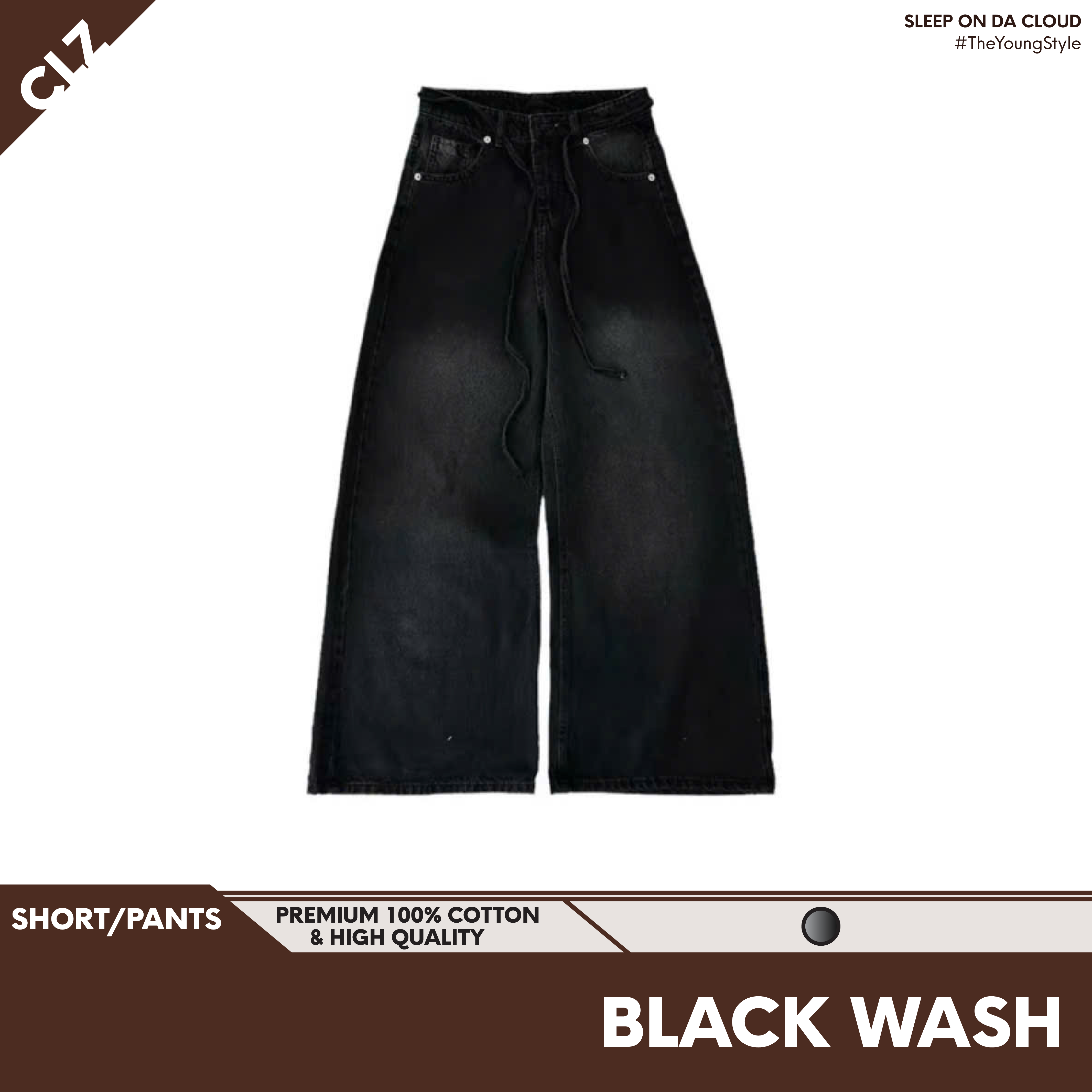 QUẦN JEAN BAGGY BLACK WASH
