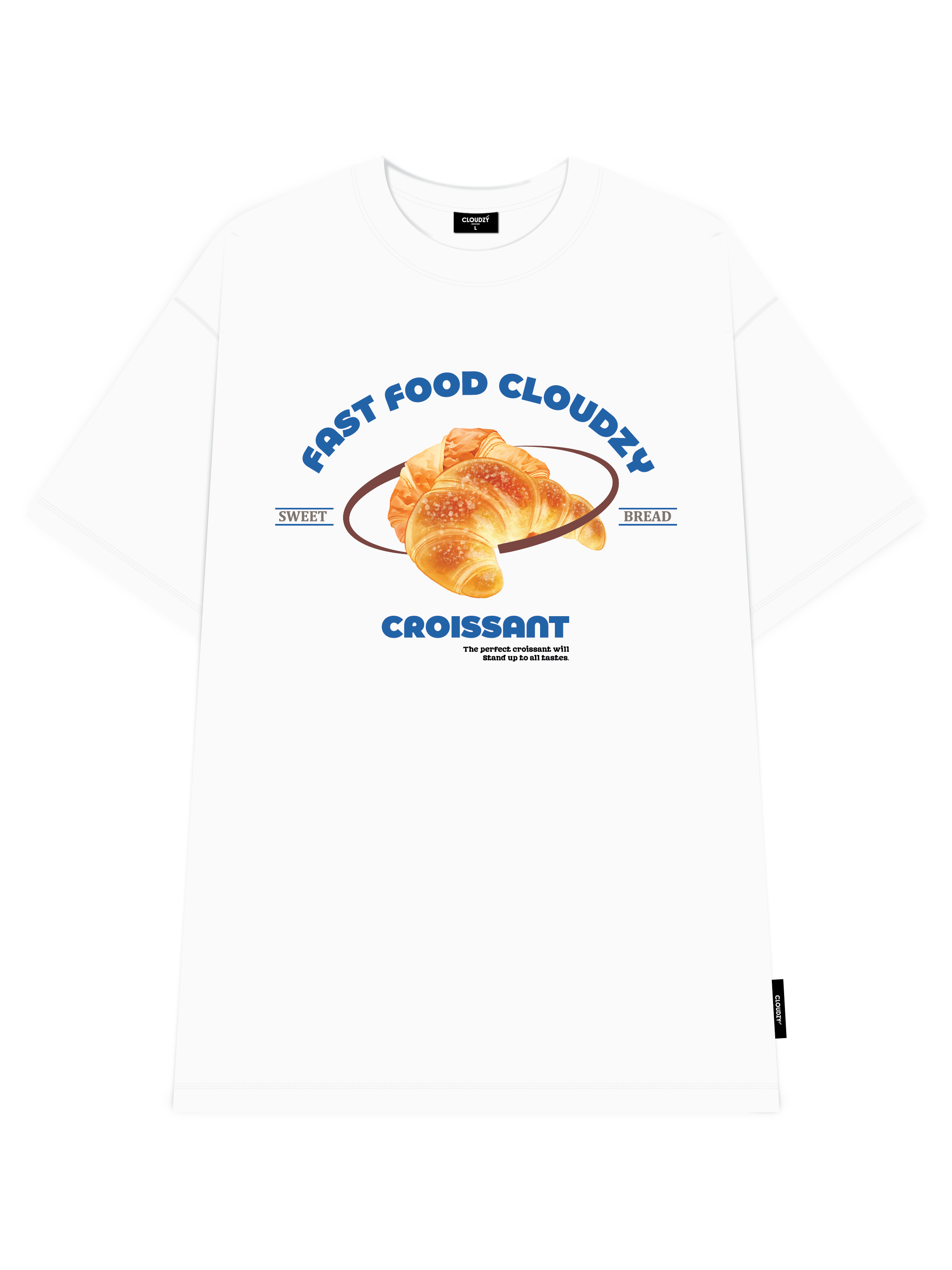 Áo thun CLOUDZY local brand in hình form rộng unisex cổ tròn nam nữ cotton 250 gsm CROISSANT