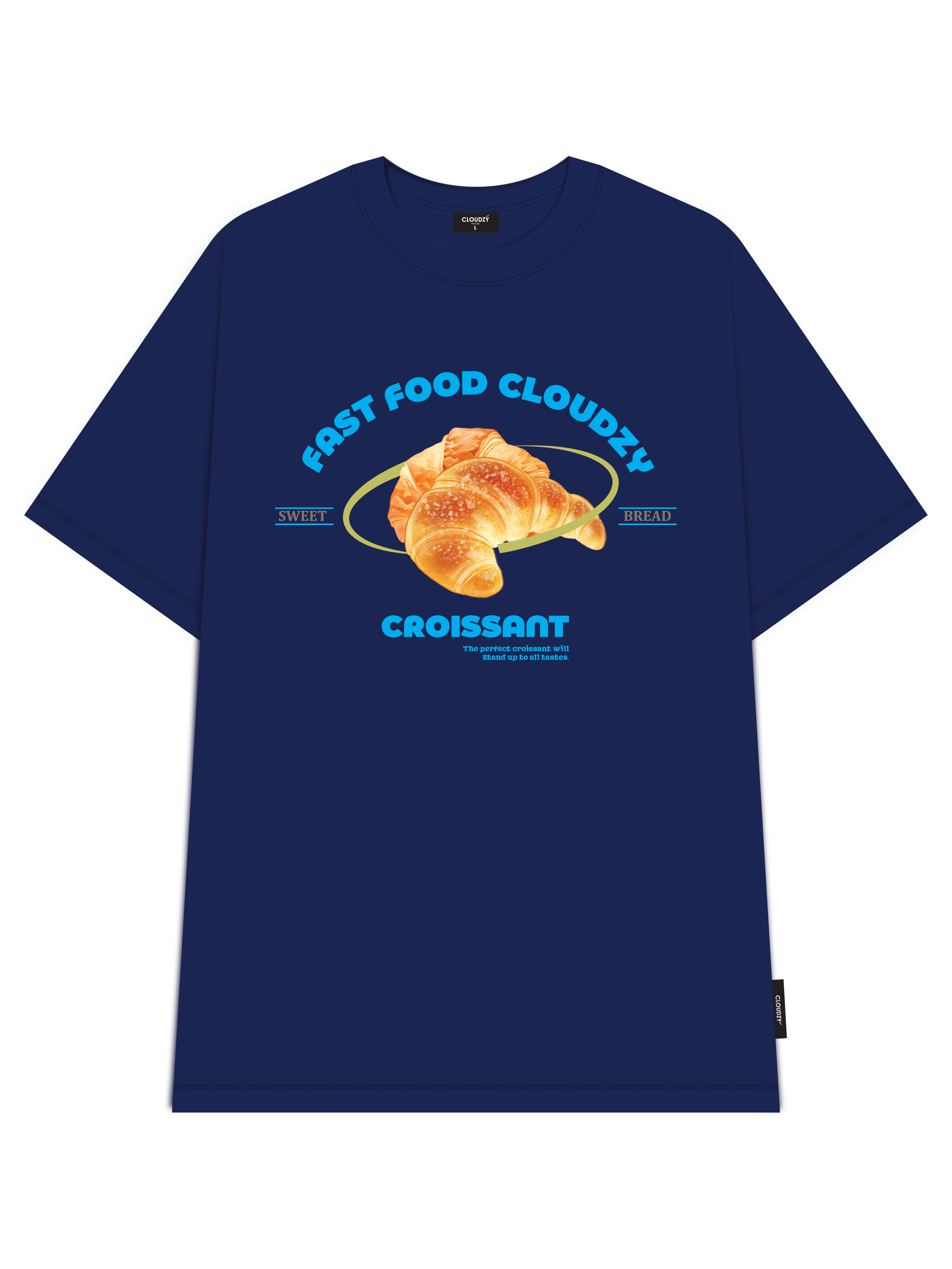Áo thun CLOUDZY local brand in hình form rộng unisex cổ tròn nam nữ cotton 250 gsm CROISSANT