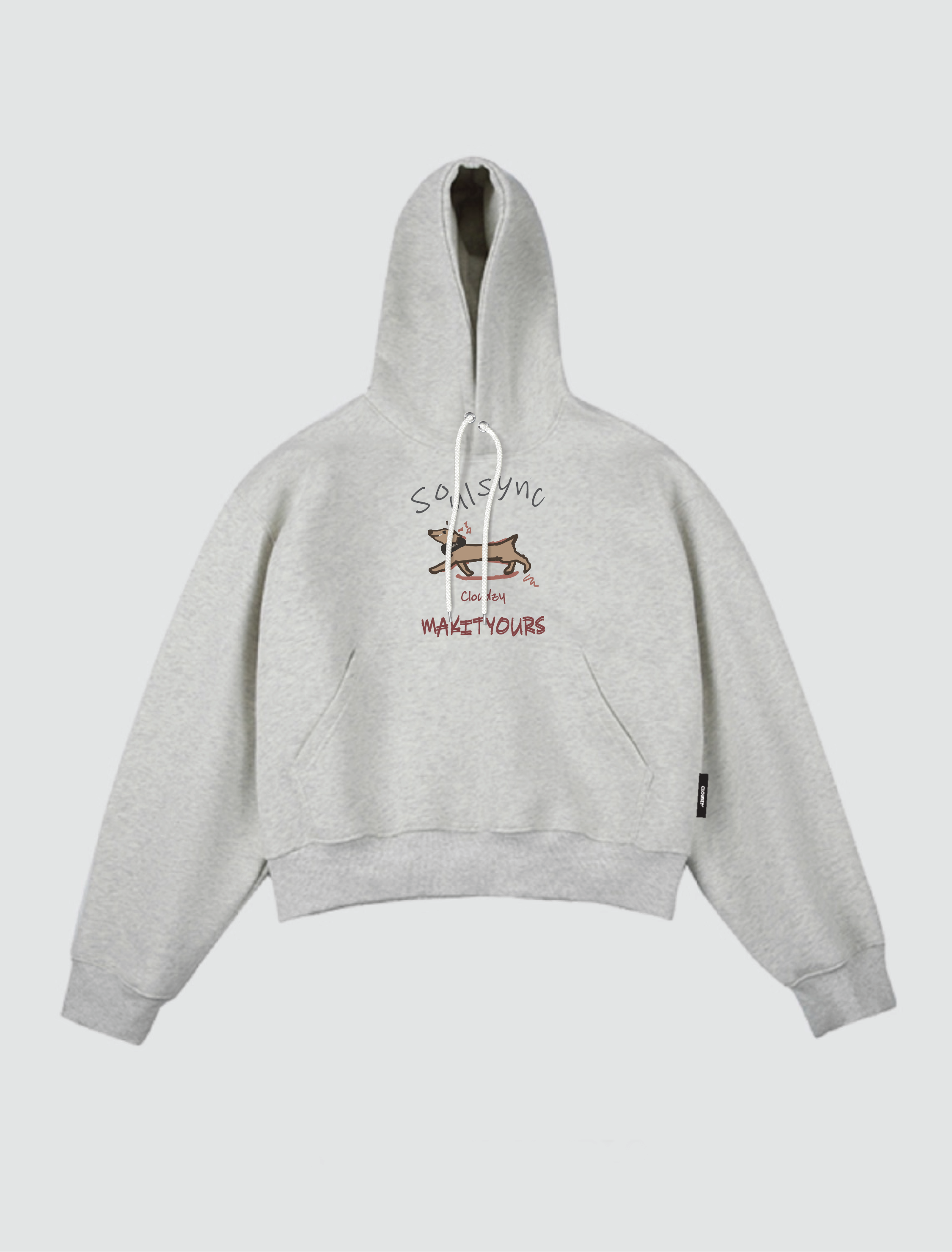 Áo khoác hoodie boxy nỉ nam local brand hoodie nữ unisex form rộng basic tay phồng CLOUDZY SYNC