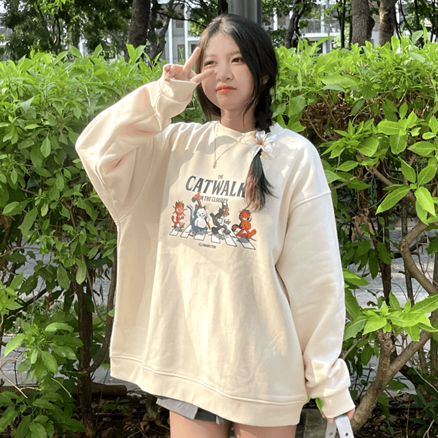 Áo sweater nam nữ unisex form rộng nỉ bông cao cấp 100% local brand nỉ dài tay CLOUDZY CATWALK