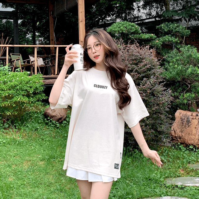 Áo thun nữ nam unisex tay lỡ phông local brand form rộng teen cổ tròn oversize CLOUDZY BASIC TEE 2