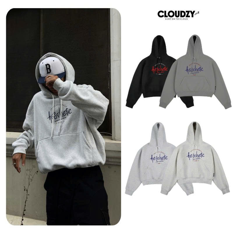 Áo khoác hoodie boxy nỉ nam local brand hoodie nữ unisex form rộng basic tay phồng CLOUDZY TRUST