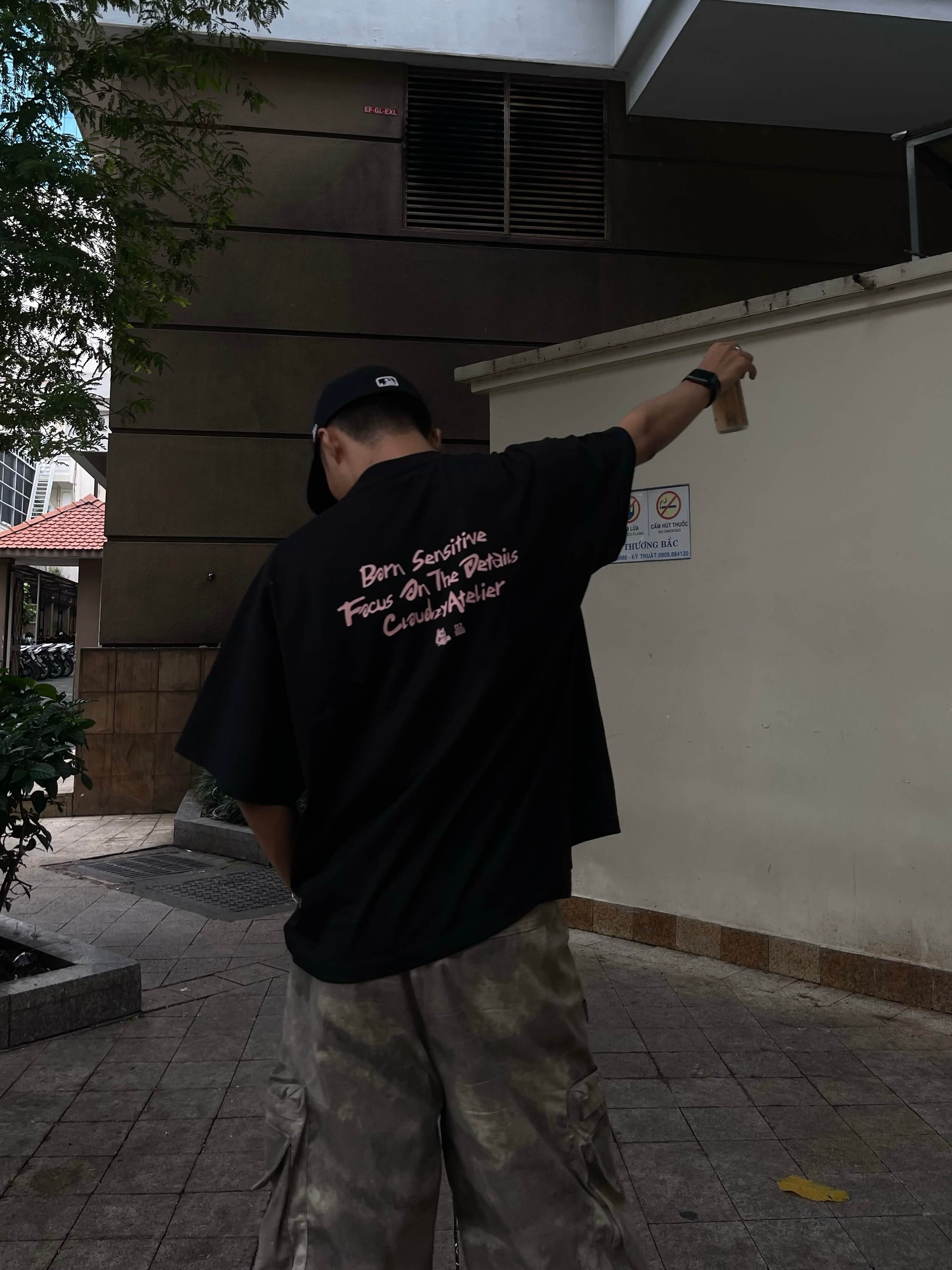 Áo thun boxy tee local brand Cloudzy unisex phông tay lỡ nữ cotton phối màu form rộng boxy SENSITIVE