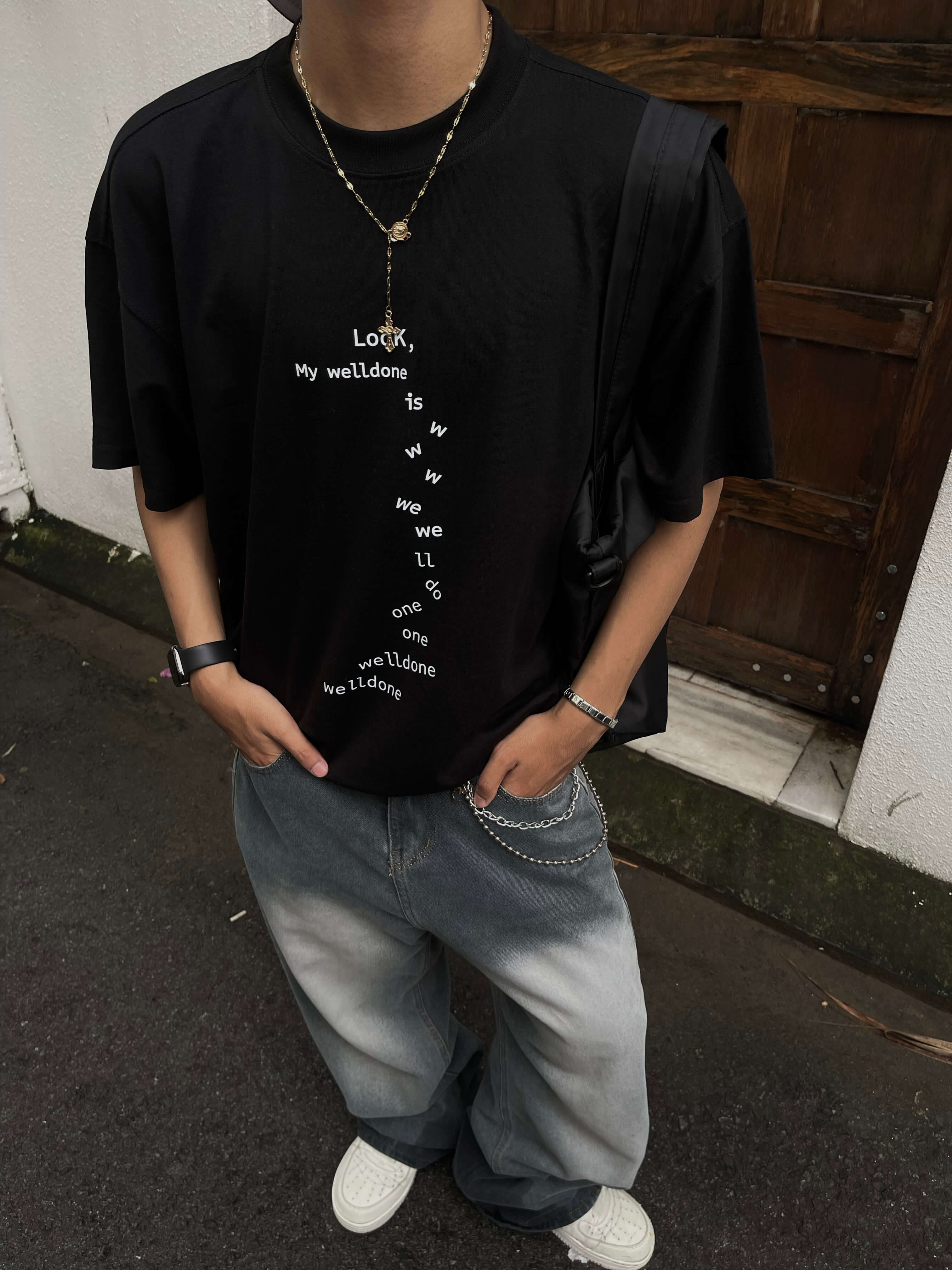 Áo thun boxy tee local brand Cloudzy unisex phông tay lỡ nữ cotton phối màu form rộng boxy DROP