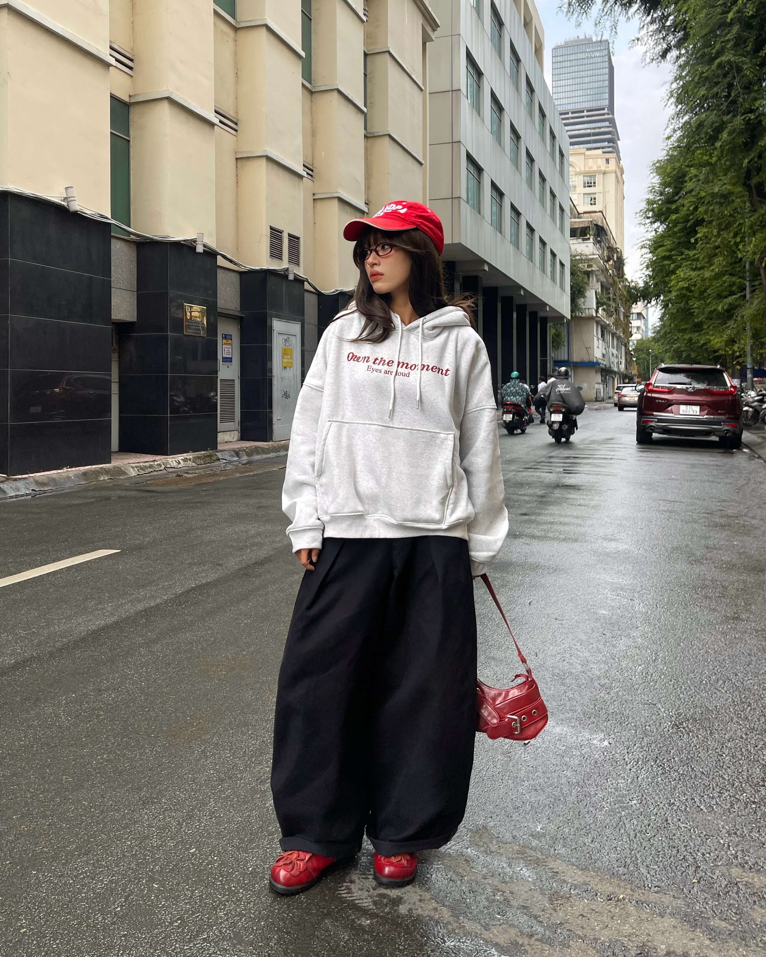 Áo khoác hoodie boxy nỉ nam local brand hoodie nữ unisex form rộng basic tay phồng CLOUDZY MOMENT
