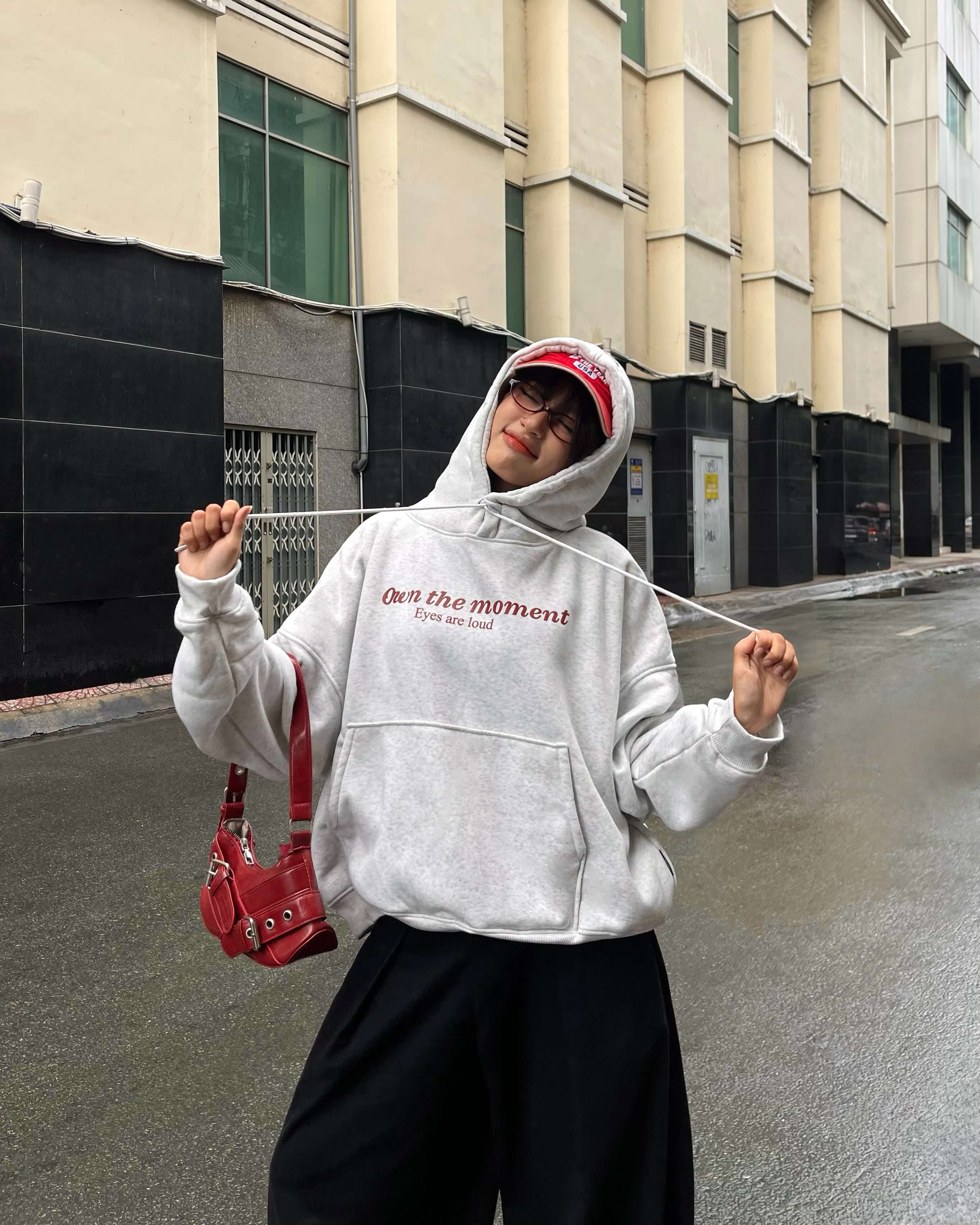 Áo khoác hoodie boxy nỉ nam local brand hoodie nữ unisex form rộng basic tay phồng CLOUDZY MOMENT