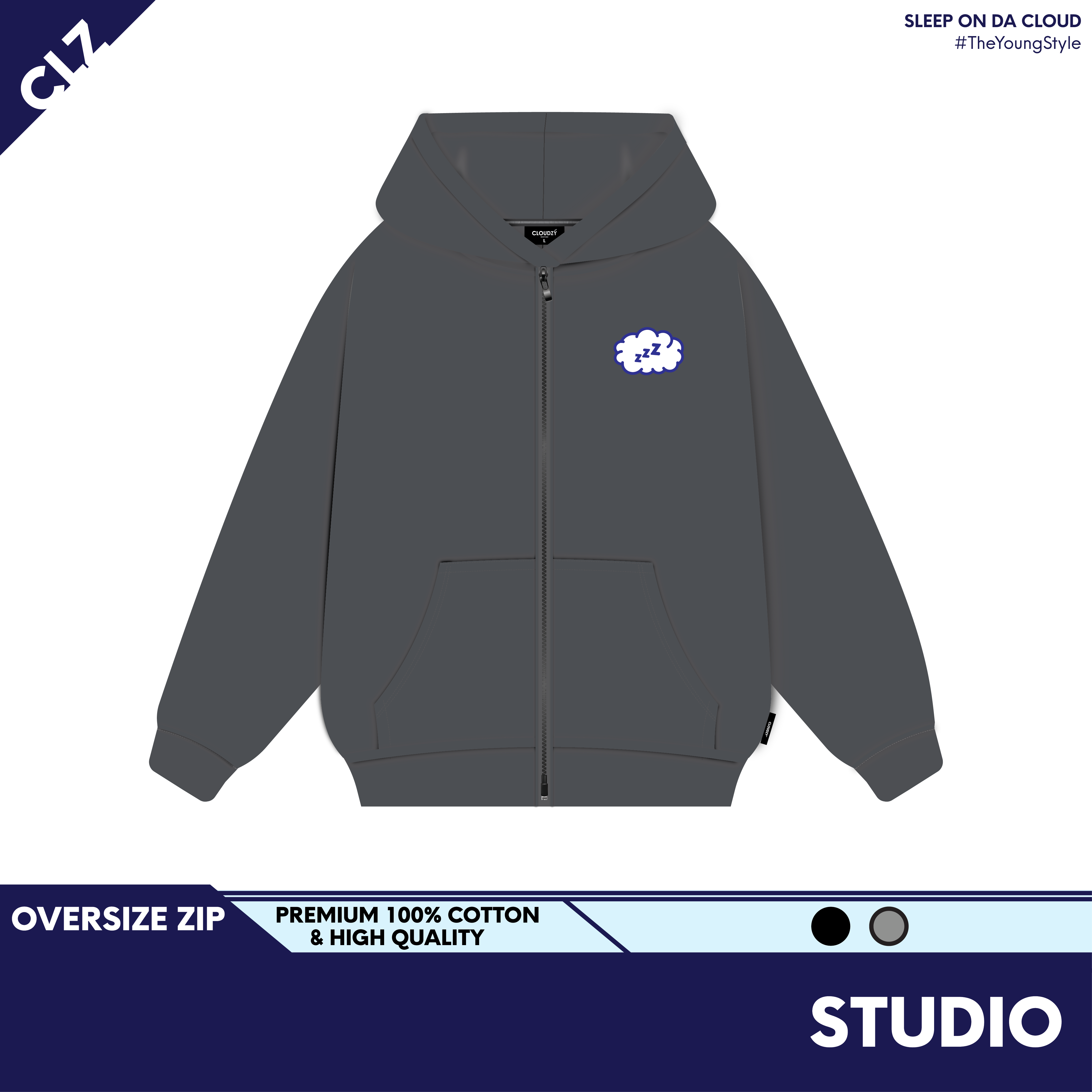 HOODIE OVERSIZE ZIP CLZ STUDIO