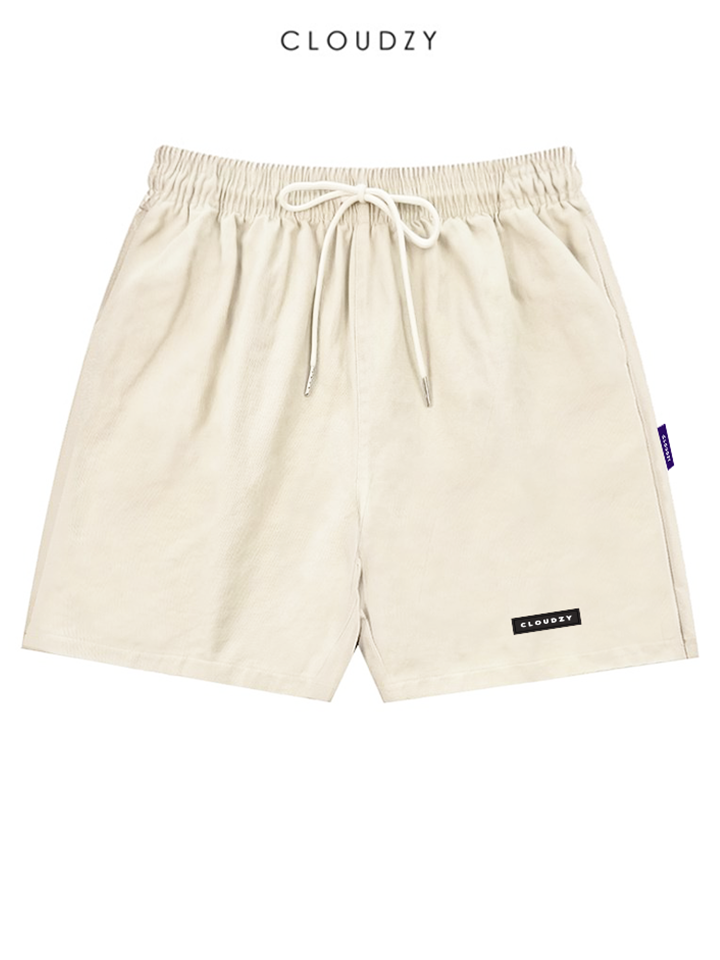 Quần short nam nữ QS KAKI TRƠN CLOUDZY cotton mềm mịn lưng thun unisex thể thao cao cấp ống rộng
