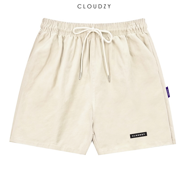 Quần short nam nữ QS KAKI TRƠN CLOUDZY cotton mềm mịn lưng thun unisex thể thao cao cấp ống rộng