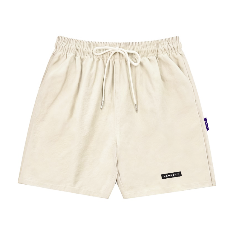 Quần short nam nữ QS KAKI TRƠN CLOUDZY cotton mềm mịn lưng thun unisex thể thao cao cấp ống rộng