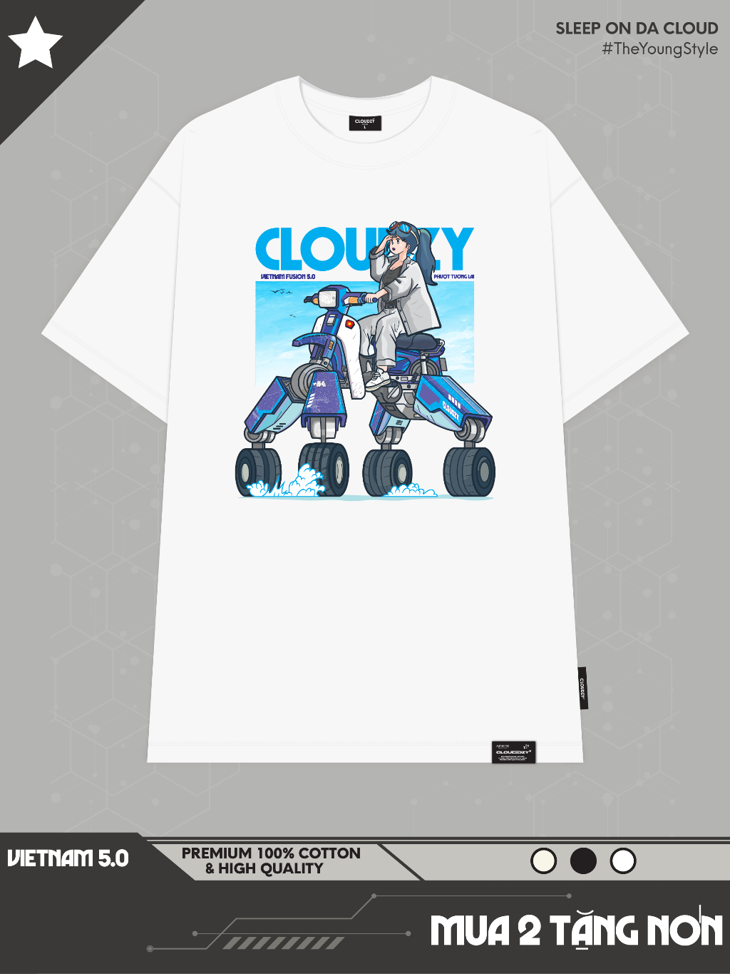 ÁO THUN OVERSIZE CLOUDZY DREAM X